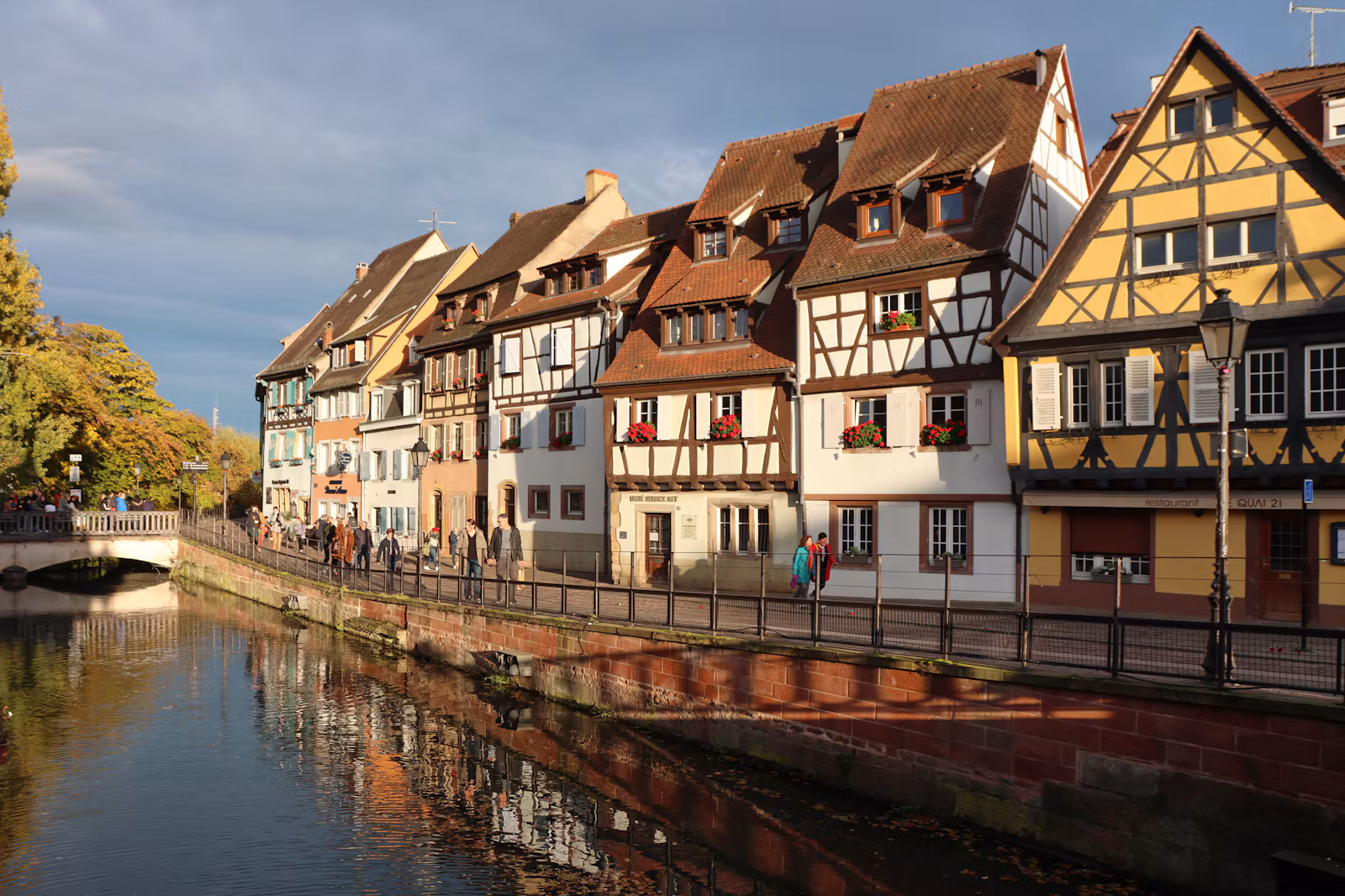Half-timbered houses along a canal in Colmar, Alsace