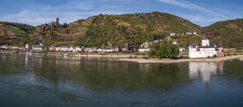 Castles above the Rhine in the Upper Middle Rhine valley near Oberwesel