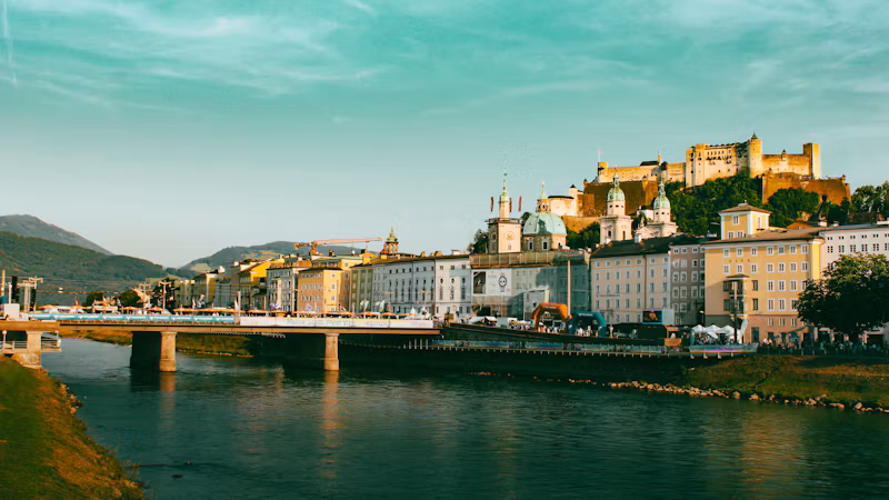 Salzburg on the Salzach, with the Hohensalzburg fortress on its hill